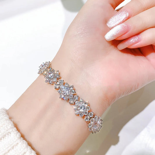 Astraea 20-Carat All Moissanite Diamonds Dazzling Sunflower Bracelet