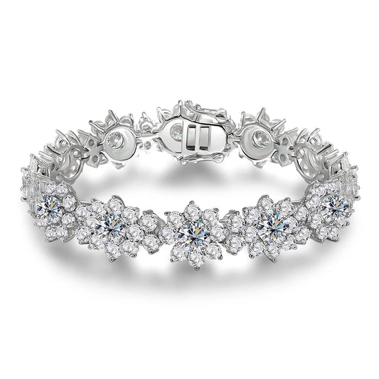 Astraea 20-Carat All Moissanite Diamonds Dazzling Sunflower Bracelet