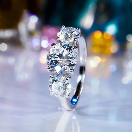 Orion Three-Stone Gembellish™ Moissanite Diamond Ring