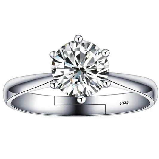 Brilliant Cut Lab Simulated Diamond 925 Silver Solitaire Ring