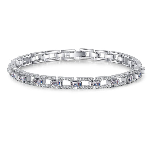 Yara 3.5-Carat Emerald Cut Moissanite Tennis Bracelet: Timeless Luxury