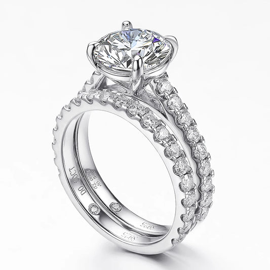 Celestia All Moissanite Diamond Pavé Band Ring Set