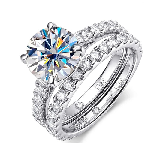 Celestia All Moissanite Diamond Pavé Band Ring Set