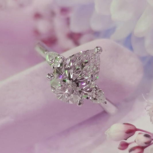Lilaea 4.2-Carat Pear Moissanite Diamond Engagement Ring – 9K, 14K, & 18K Gold