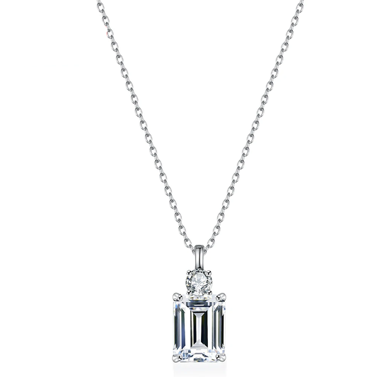 Wanda Series: Striking Emerald Cut Moissanite Jewellery Set