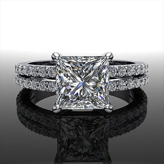 Vesta 4.6cttw Princess Cut Moissanite Ring: Bold Luxury and Dazzling Elegance