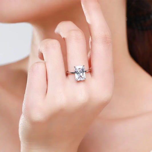 Xanthe Luxury Radiant Cut 5-Carat Moissanite Engagement Ring