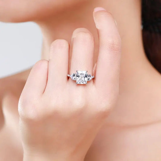 Timeless Romance: Nixie 4-Carat Radiant & Heart Cut Moissanite Ring