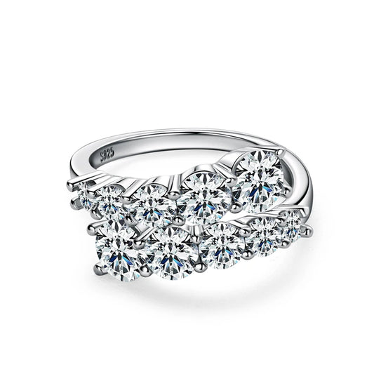 Adhara Adjustable 3.2-Carats 10 Moissanite Diamonds Ring