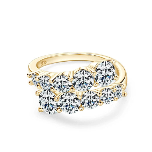 Adhara Adjustable 3.2-Carats 10 Moissanite Diamonds Ring