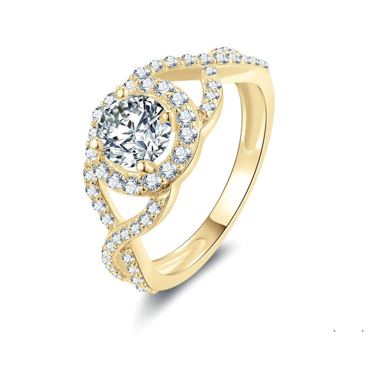 Stellar 10K Gold Twist Shank Moissanite Diamond Ring – Certified Fine Jewellery