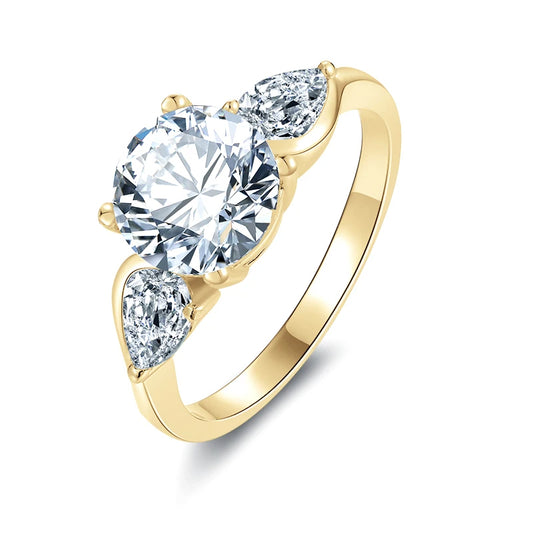 Virgo 1.5-Carat Three-Stone Moissanite Engagement Ring in 10K Solid Gold