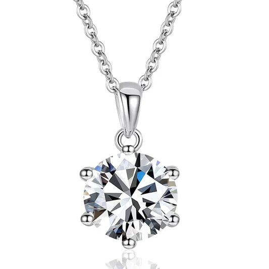 Brilliant Cut Lab Simulated Diamond 925 Silver 18K White Gold Plated Necklace