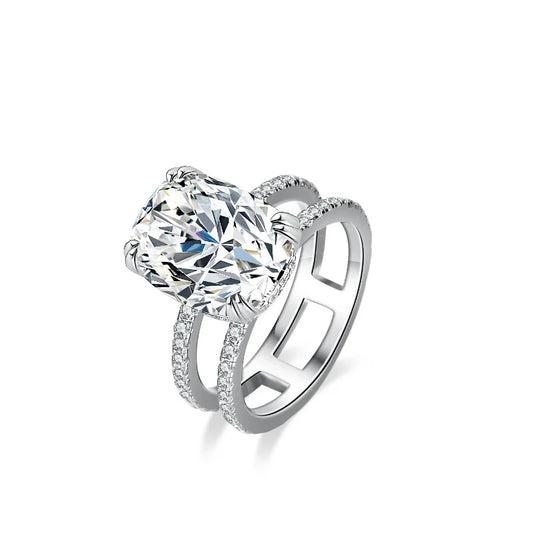Deva Cushion Cut 5-Carat Moissanite Engagement Ring: A Timeless Symbol of Love