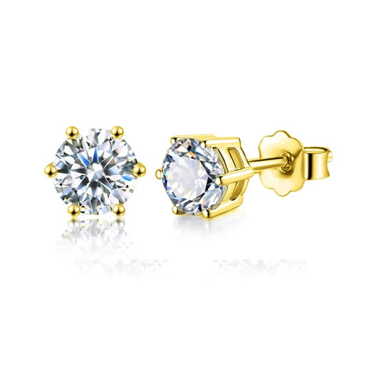 Carina Stud Earrings: Timeless Moissanite Elegance in Sterling Silver