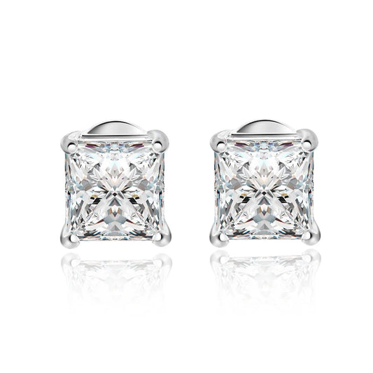Astoria  Princess Cut Moissanite Stud Earrings