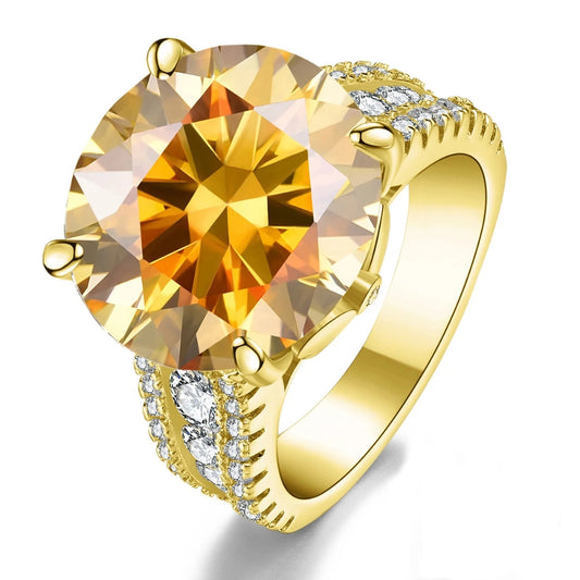 Geminga 10-Carat D Colour Moissanite Gold Rings: Luxury and Brilliance