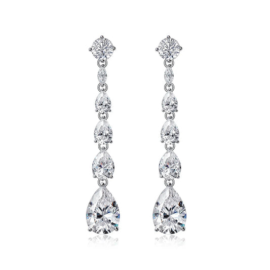 Hebe Luxury Drop Earrings with 16.98-Carat Moissanite Diamonds