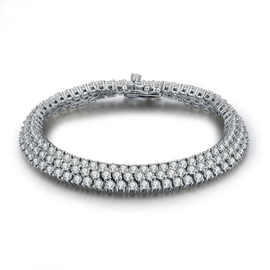 Astrid 10-Carat Brilliant Round Hand Cut Moissanite Unisex Bracelet