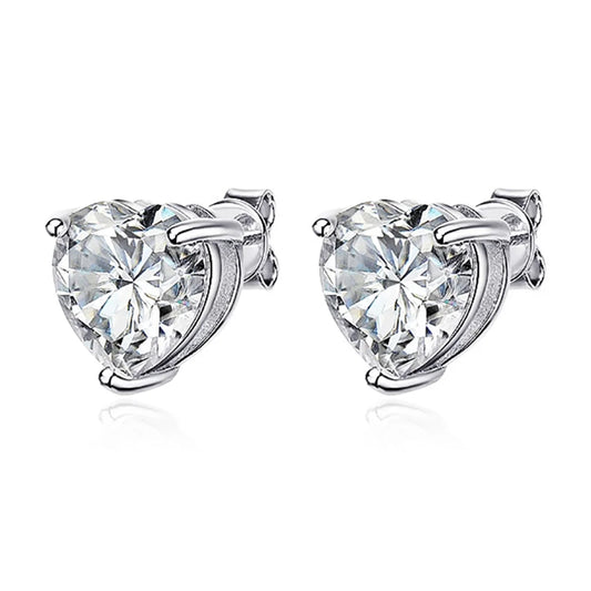 Hathor Heart-Cut Moissanite Stud Earrings – A Romantic Sparkle