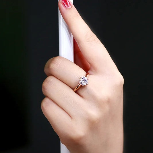 Antares: Elegant 1-Carat Moissanite Diamond Ring in 18K Gold Vermeil