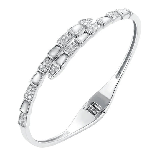 Ophis Serpent-Inspired Luxurious Moissanite Diamond Bangle