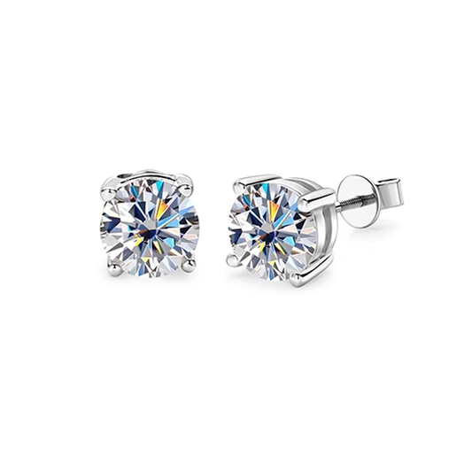 Sindri 10K Solid Gold Brilliant Cut Moissanite Diamond Stud Earrings