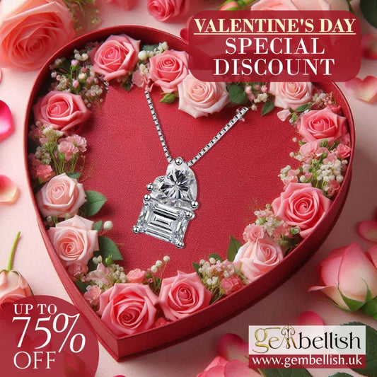 Centauri 2-Carat Heart & Emerald Cut Sustainable Moissanite Diamond Necklace