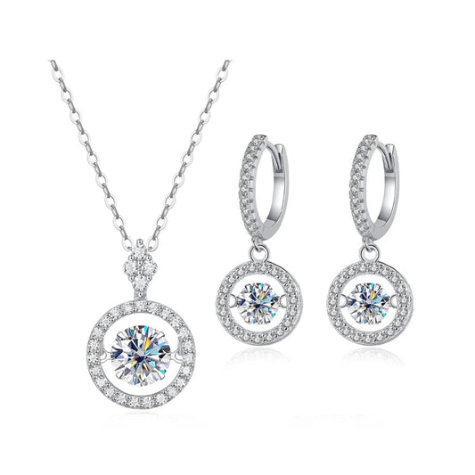 Finn 2-Carat Moissanite Jewellery Set: Timeless Elegance in Platinum Vermeil