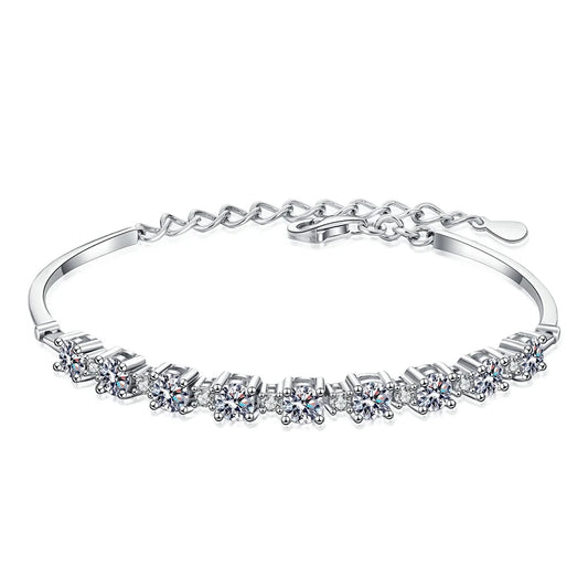 Elegance Redefined: Nebulosa Platinum Vermeil Moissanite Bracelet for Women