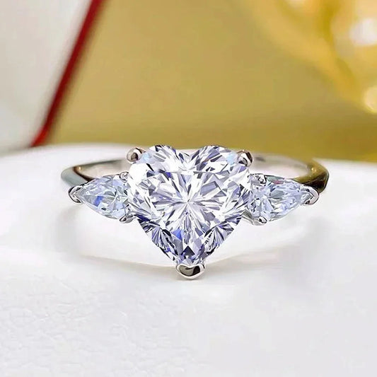 Boötes 3-Carat Pear and Heart Cut Gembellish™ Moissanite Diamond Engagement Ring