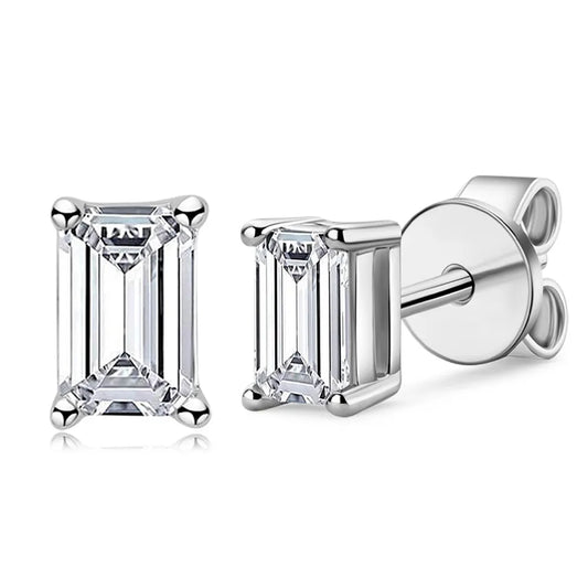 Zenith Earrings: 4-Carat Emerald Cut Gembellish™ Moissanite Diamonds