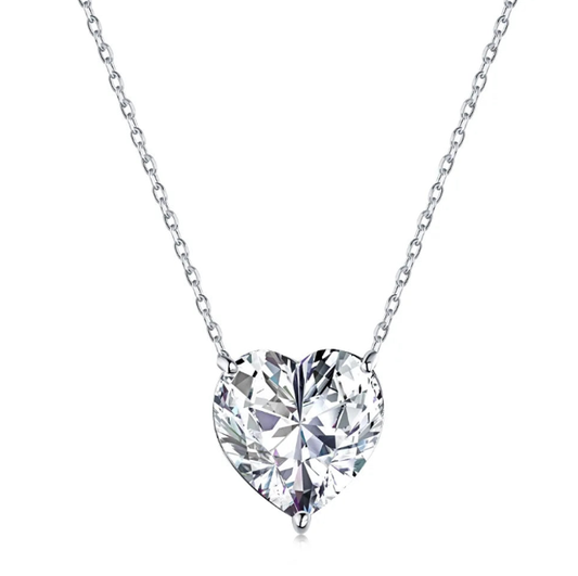 Venus Heart-Cut Sustainable, Ethical Moissanite Diamonds Necklace & Earrings 18K Gold Vermeil – Certified Brilliance