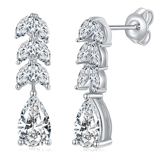 Andromeda 7.6cttw Pear and Marquise Moissanite Diamond Earrings