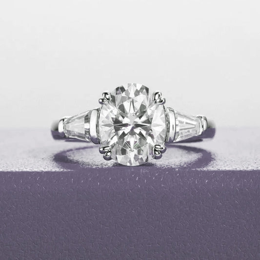 Ziva 3.8CT Multi Cut Moissanite Diamond Engagement Ring in S925 Sterling Silver