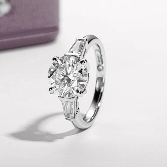 Ziva 3.8CT Multi Cut Moissanite Diamond Engagement Ring in S925 Sterling Silver