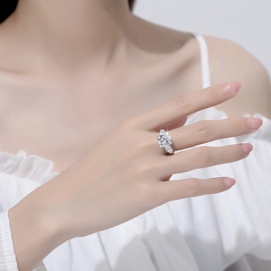 Hestia Lavish Pave 5-Carat Moissanite Ring – A Radiant Symbol of Elegance