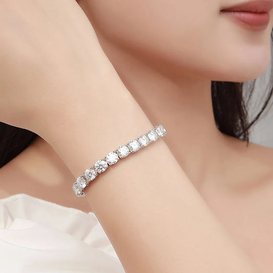 Cosmos: Unisex Tennis Bracelet with Platinum Vermeil & Moissanite Brilliance
