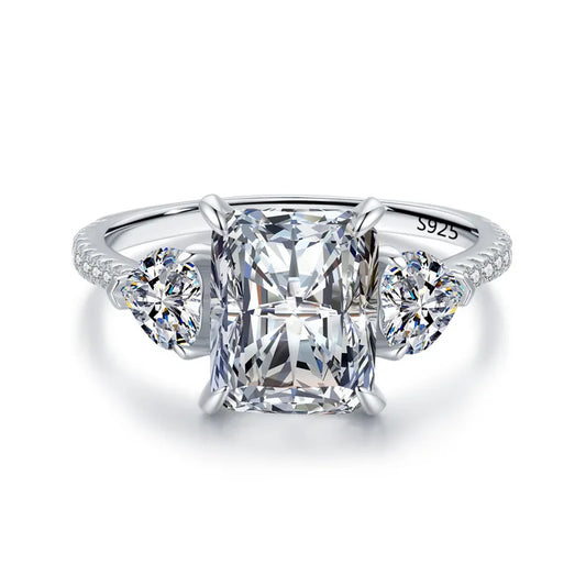 Timeless Romance: Nixie 4-Carat Radiant & Heart Cut Moissanite  Ring