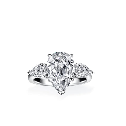 Luna 6.2-Carat Pear Cut Moissanite Diamond Engagement Ring