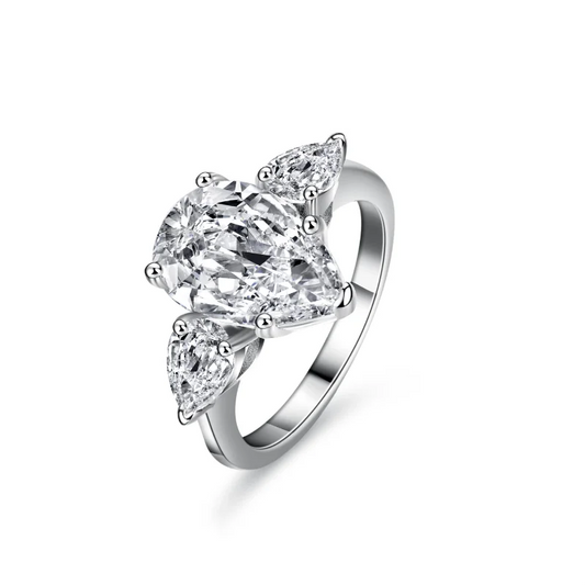 Luna 6.2-Carat Pear Cut Moissanite Diamond Engagement Ring