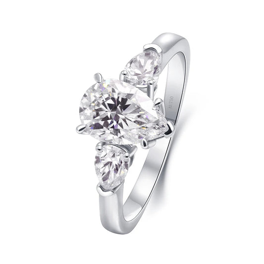 Castor 14K White Gold Pear-Cut Lab-Grown Diamond Ring
