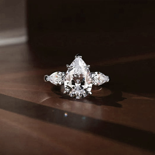 Castor 14K White Gold Pear-Cut Lab-Grown Diamond Ring