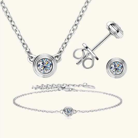 Cetus Simple Elegance: Moissanite Diamond Jewellery Set