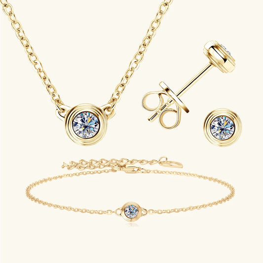 Cetus Simple Elegance: Moissanite Diamond Jewellery Set