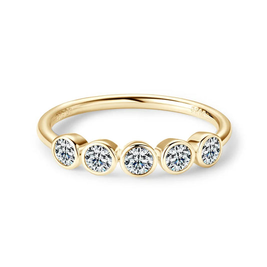 Eryx Ring - 3mm Bezel Moissanite Wedding Ring in Sterling Silver