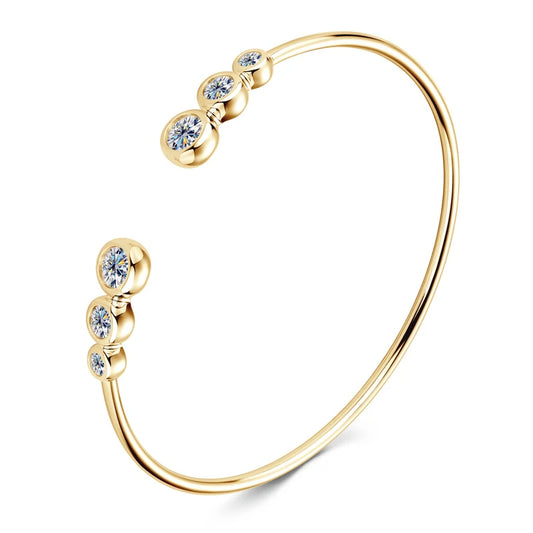 Eryx Adjustable Moissanite Cuff Bracelet – Pure Elegance in 925 Sterling Silver