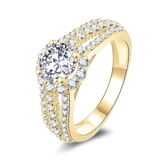 Lagoon Brilliant Cut 1-Carat Gembellish™ Moissanite Ring in 10K Solid Gold