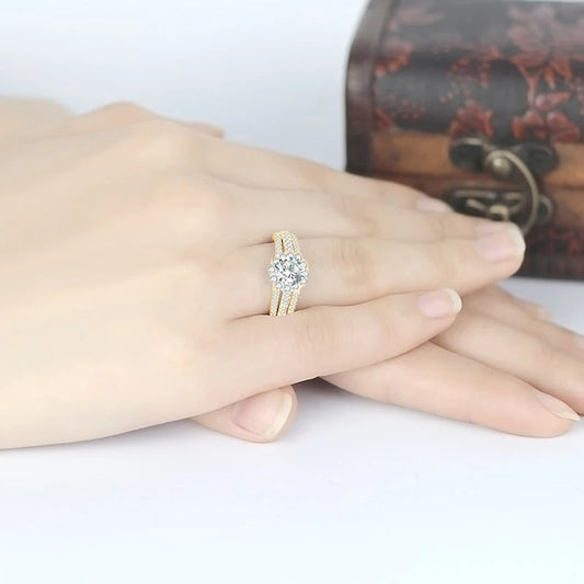 Lagoon Brilliant Cut 1-Carat Gembellish™ Moissanite Ring in 10K Solid Gold