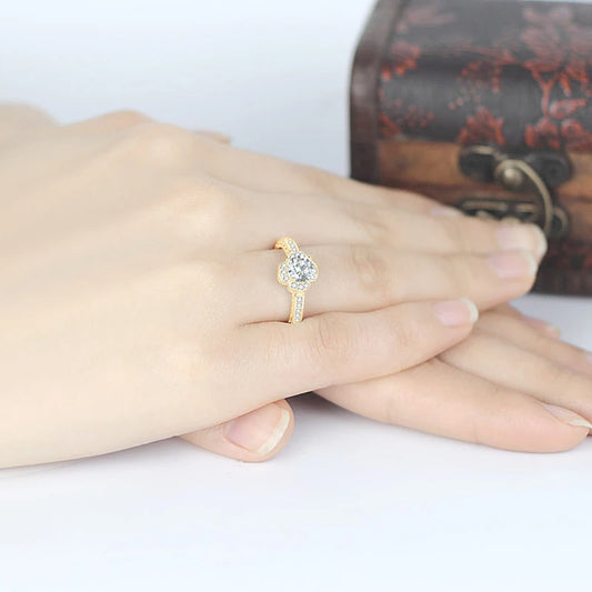 Messier 10K Gold Flower Ring – 0.8ct Gembellish™ Moissanite Jewellery